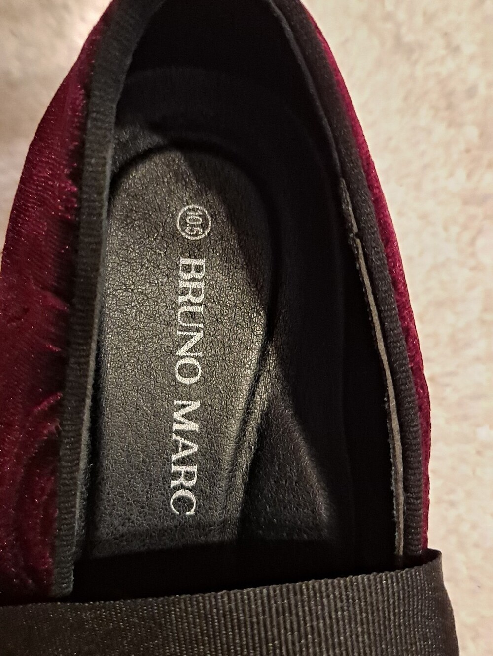 Bruno Marc Men's Burgundy Velvet Slip-On Loafers 10.5 - Picture 4 of 5